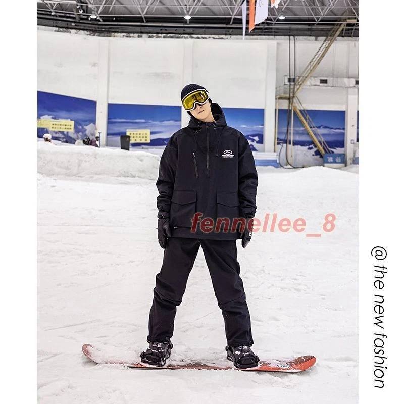 Ski Suit Unisex Cotton Thickened Windproof Ski Pants Outdoor Mountaineering Set - Image 4 of 4