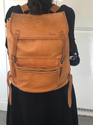 Beckmann Of Norway Rucksack hellbraunes Leder - seltener skandinavischer Backpack