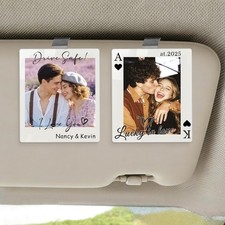Personalised Car Visor Clip With Any Photo & Text Picture Frame Gift for Her Him