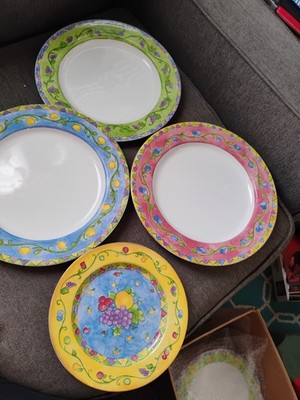 3 Sango Sangria 11'' Dinner Plates & 1 8.25'' Bread Plate. 3075