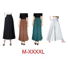 Elastische Damenhose mit hoher Taille und weitem Bein Streetwear Business