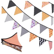 Halloween Triangle Bunting Banner, Double Side Fall Bunting Banner Flag270
