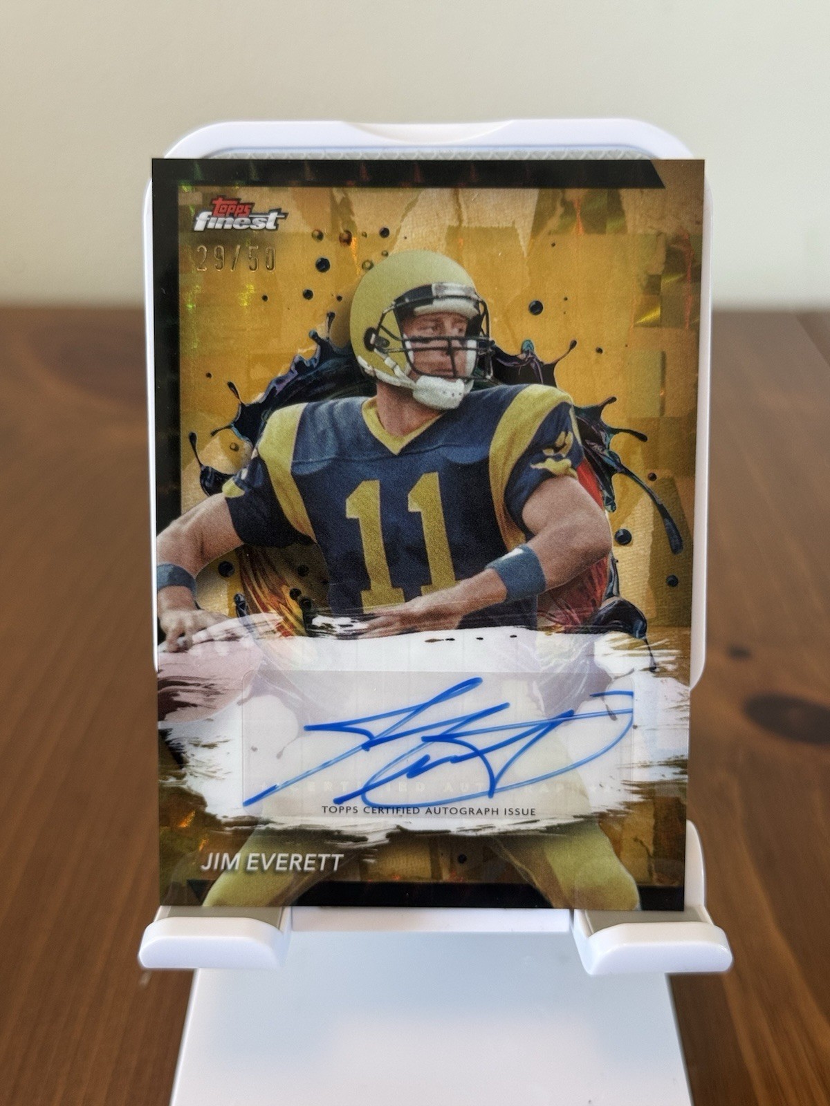 2024 Topps Finest Gold Auto /50 - #FA-JE Jim Everett - Rams
