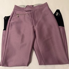 BOGNER Soft Shell Ski Snow Pants Pink Mauve Shimmer Women's Size 8 Stirrups Vtg 