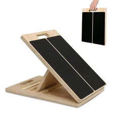 Incline Board for Calf Stretching Exerciser, Wooden Portable Adjustable Angle...