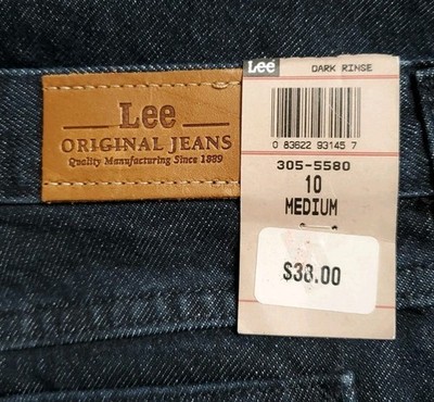 Lee Original Jeans 305-5580 Dark Rinse Ladies Size 10 Med