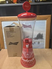 Budweiser Bud Super Tube 128 Ounce Beer Dispenser Tap Tower Bar Man Cave 