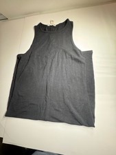 H M Black Cotton Crewneck Sleeveless Tank Top