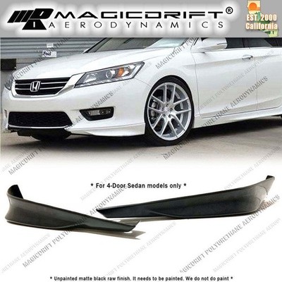 For 13-15  Honda Accord 4DR Sedan OE Style Front Bumper Apron Lip Spoiler PU 2PC