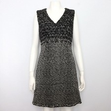 CHANEL Black Tweed Women's Wool Dress 42282 152898258