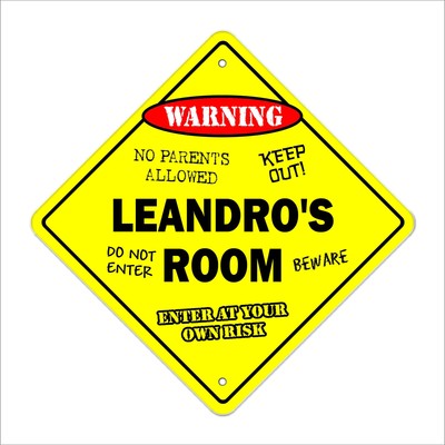 Leandro's Room Sign Crossing Zone Xing | Indoor/Outdoor | 14'' Tall Bedroom De...