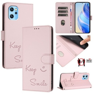 For Umidigi Power 7 Max Smile Embossing RFID Leather Phone Case cover shell