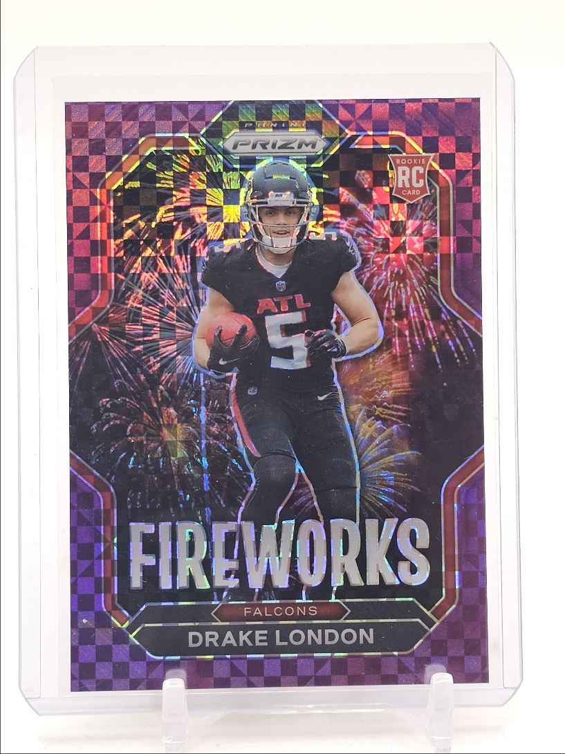 DRAKE LONDON 2022 PRIZM ROOKIE FIREWORKS PURPLE POWER FALCONS RC 49/49 Q1134