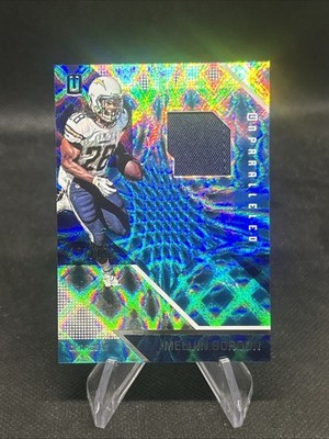 2016 Panini Unparalleled #56 Melvin Gordon /199 Teal Jersey Patch Relic Card LAC
