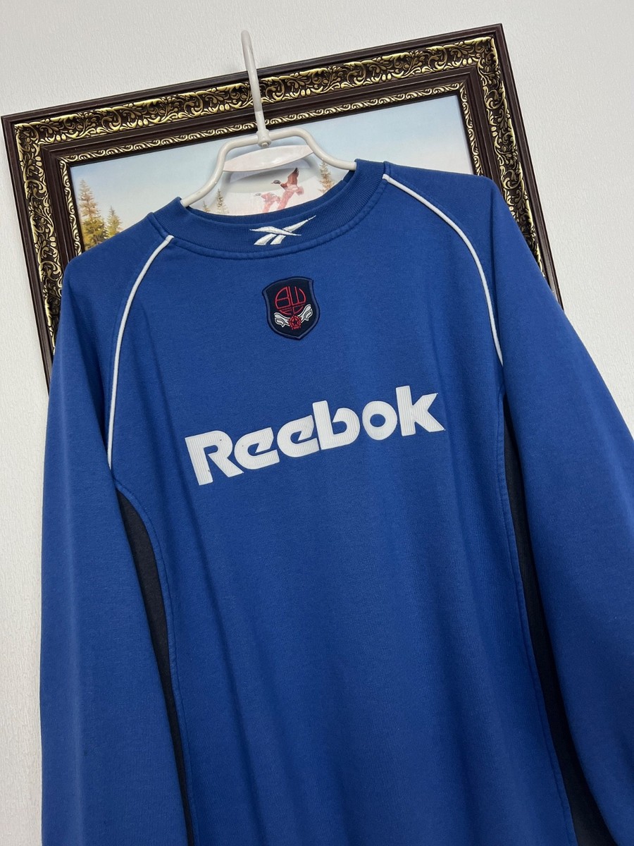 Vintage 90's Reebok Bolton Wanderers Football Blue Sweatshirt