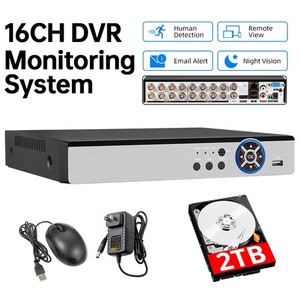 16 Ch Channel sécurité vidéo autonome 5MP DVR Enregistreur caméra avec 2TB HDD