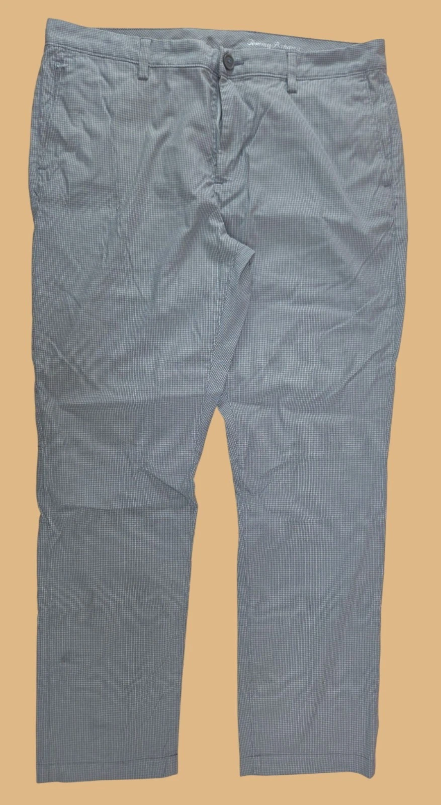 Tommy Bahama Mens Gray Lightweight Check Pants 36x32 Nylon Blend