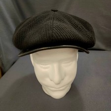 Wigens Wool Newsboy Cap Hat Ear Flaps Black Size 61 Made in Estonia