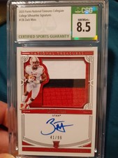 2020 Panini National Treasures Silhouette Signatures Zach Moss #136 Gem Mint 8.5