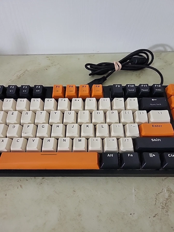 HAVIT KB487L Mechanical PC Keyboard Red Switch 89 Keys  (Black/Orange/White) - Image 3 of 4