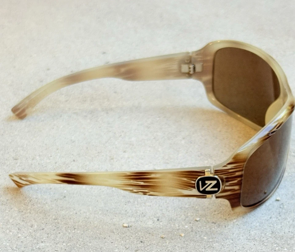 Gafas de sol envolventes VZ Von Zipper ABSINTHE bambú rayas marrón vintage Y2k raras Foto 3 de 4