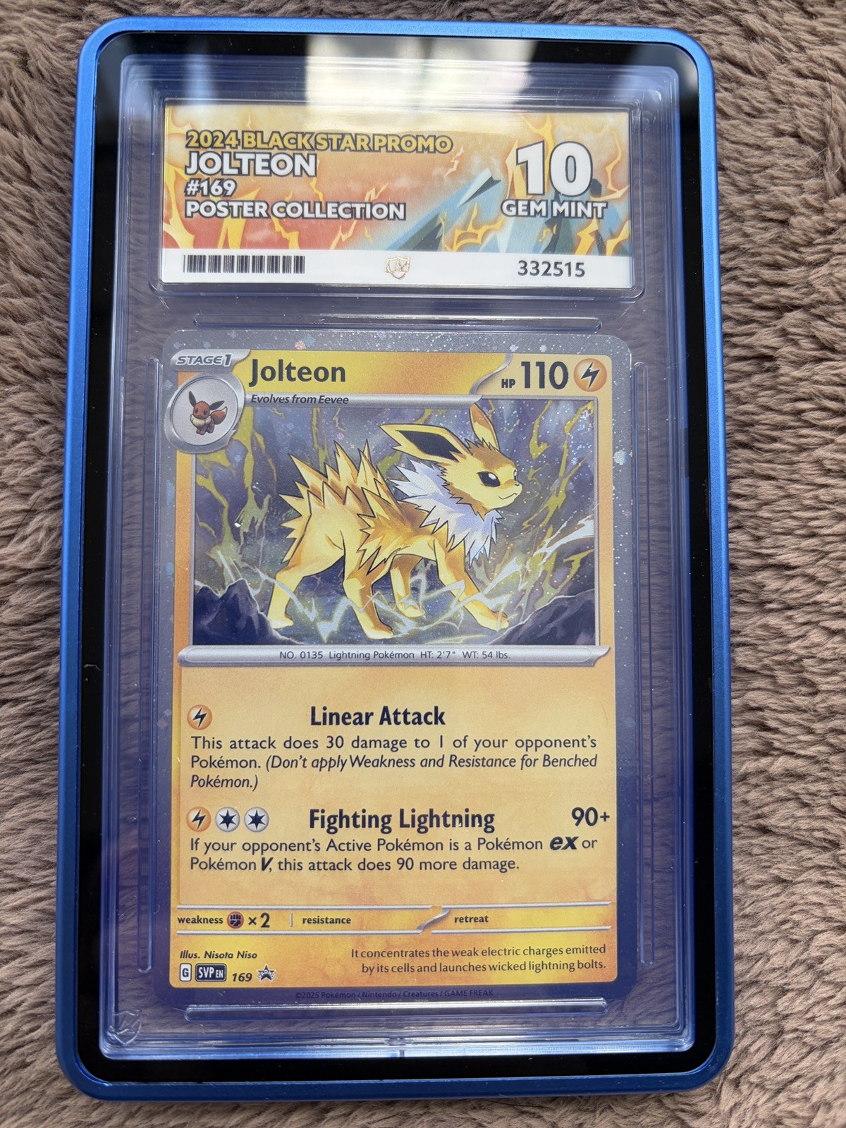 Pokemon 2025 SVP EN-SV Black Star Promo #169 Jolteon PSA 10