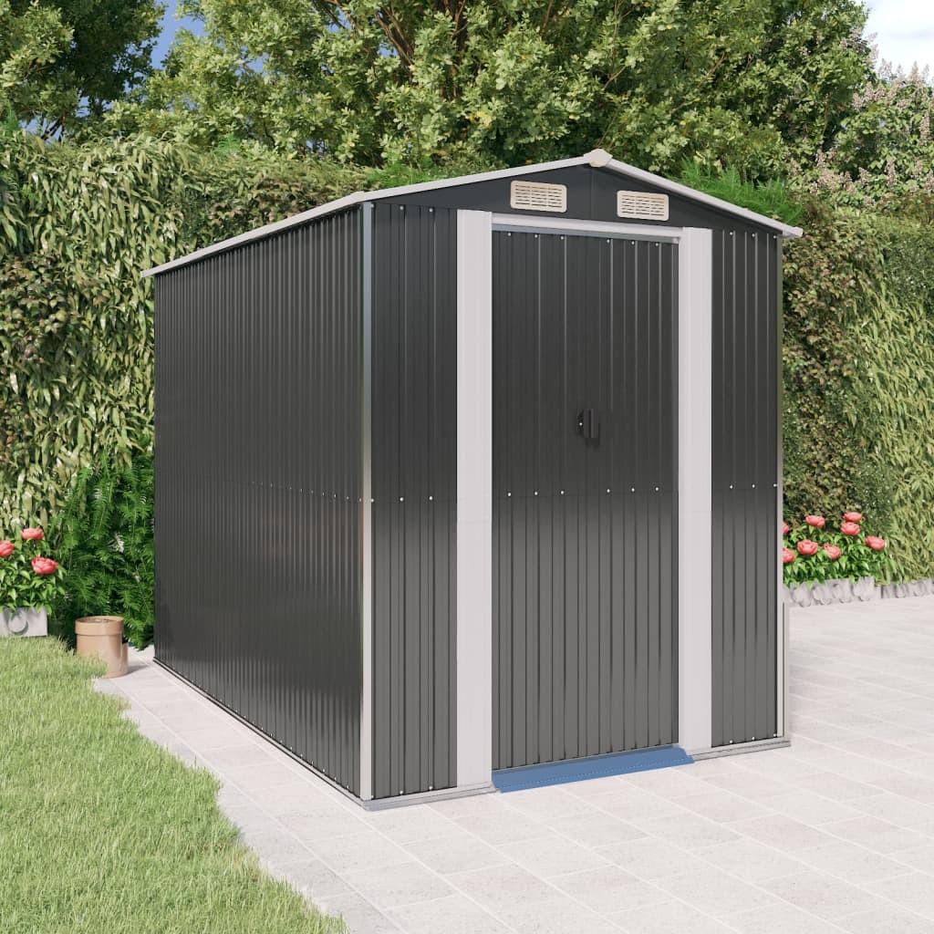 Capanno da Giardino Antracite 192x274x223 cm in Acciaio Zincato 2404730