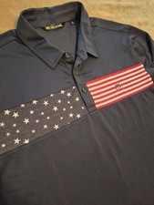 NEW Travis Mathew mens polo golf shirt XXL American Flag short sleeve 2xl