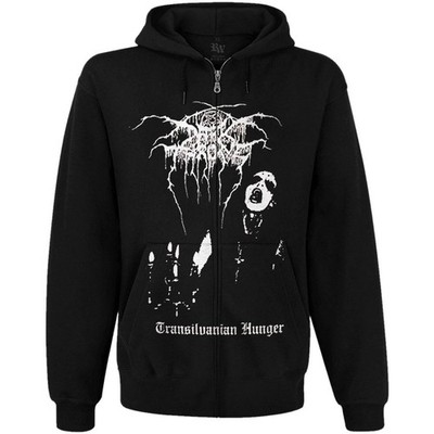 Darkthrone ''Transilvanian Hunger Hoodie Zip Up Sweatshirt Black  mayhem bathory