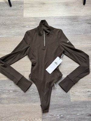 Alo Yoga Rise-Up Long Sleeve Bodysuit - Espresso / XXS | eBay