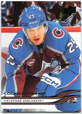 2025-26 Upper Deck Series 1 Holiday SP Green Foil #40 Logan O'Connor Colorado