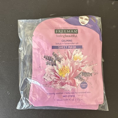 6 Calming Lotus & Lavender Oil Sheet Mask Feeling Beautiful Freeman anti stress