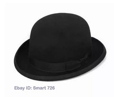 100 Wool Men's Black Bowler Hat Gentleman Hat Fedora Classic Gentleman Casual