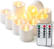 Homemory 24Pack 400+Hour Remote Control 24Pack, White Base (Warm Light) 