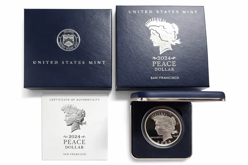 2024 S $1 Proof Peace Dollar with box and COA