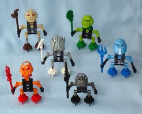 2001 Lego Bionicle TURAGA Village Elders of Mata Nui (8540 - 8545) Box + Posters