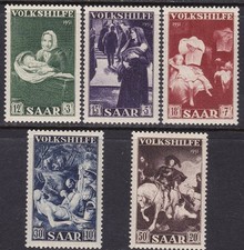 1951 SARRE, no. 296/300 5 MNH Values**