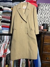 Pendleton Women's Camel Tan Wool Long Double Breasted Coat USA Made