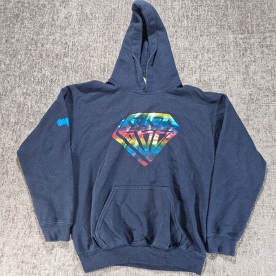 Acid Diamond Retro - Kinder Hoodie Jugend Large ca. 9-10 Jahre. Navy Blue P2P 17''