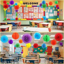 NEW 72 Pcs Bulletin Board Borders Decorations 3D Colorful Classroom Decoration