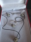 EU DESIGNER Silver 3pc Set Zircon Pendant, Ring Size 9 & Leverback Earring  — photo 1