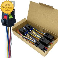 5 Pack 40 30 AMP 12V DC Waterproof Relay Kit with Heavy Duty Pigtail 5 PIN SPDT