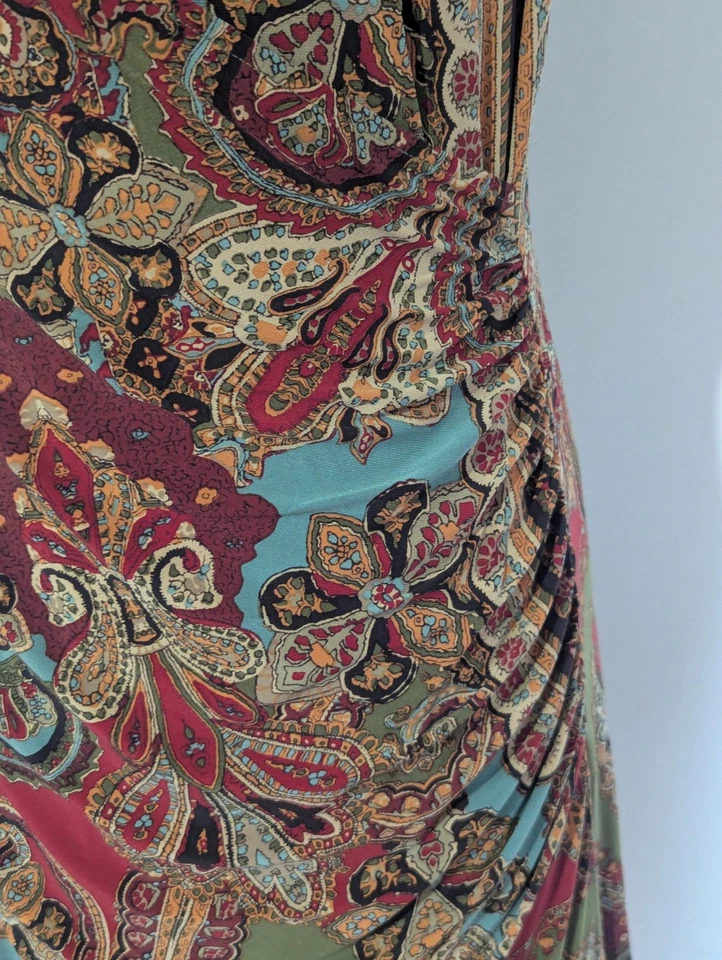 Lauren Ralph Lauren Paisley Surplice Dress Size XL Ruching Old Money Heritage - Image 4 of 4