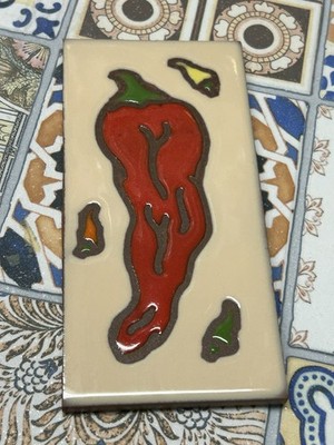 Earthtones Red Chile 3 X 6 inch Ceramic Glazed Tile Southwestern Desert Arizona