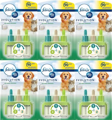 6 x Ambi Pur Febreze 3Volution Air Freshener Plug-In Refill, Fights ...