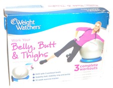 Weight Watchers Belly,Butt Thighs Kit Stability Ball 3 Complete Workouts