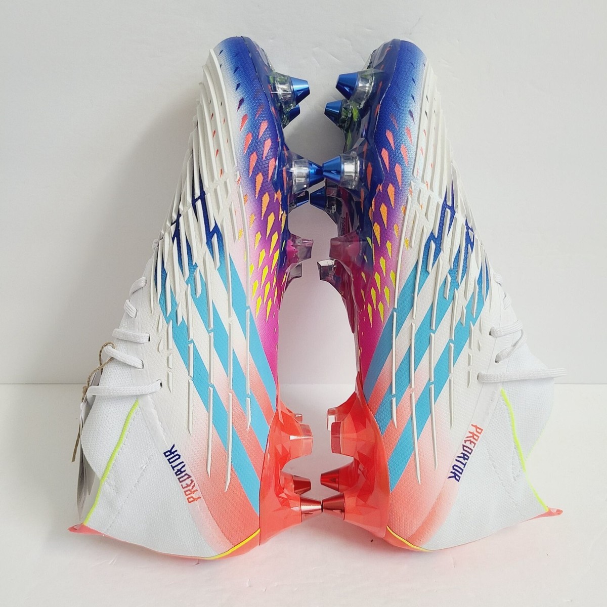 NEW Adidas Predator Edge.1 SG Soccer Cleats GW1021 Size 7.5 White Adidas Predator Edge.1 SG Soccer Cleats White Blue Sz Mens  main image 4