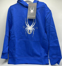 Boys Size S 7/8  SPYDER Youth Long Sleeve Pullover Hoodie Sweatshirt Blue Cozy
