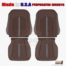 2015 to 2020 Ford F150 Platinum Driver Passenger Perforated Leather Cover Brown