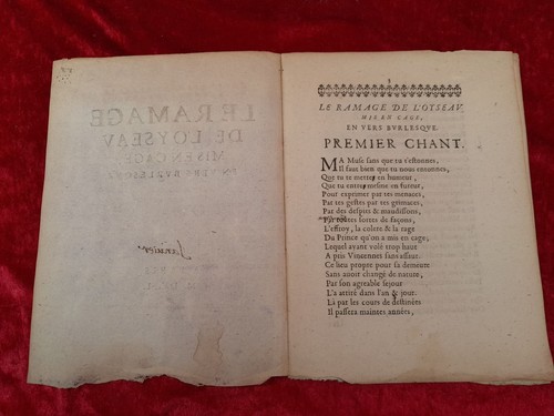 DOC-1090. MAZARINADE. LE RAMAGE DE L'OYSEAU MIS EN CAGE. PARIS. 1650 - Picture 3 of 3